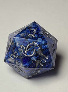 Lapis Lazuli d20 with silver