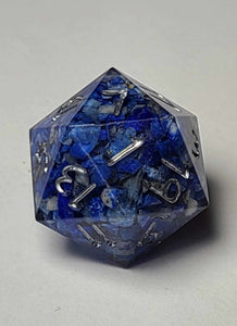 Lapis Lazuli d20 with silver