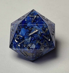 Lapis Lazuli d20 with silver